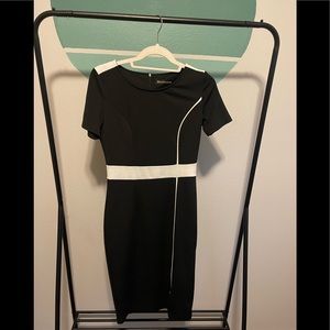 Color Block Black Elegant Dress Size S